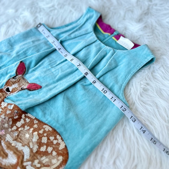 Mini Boden Deer & bird Sequin Girls Dress 3-4 yr - Picture 7 of 8